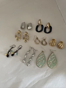 Lote de 8 pendientes perforados joyería cajón chatarra vintage hasta ahora variedad - Imagen 1 de 9