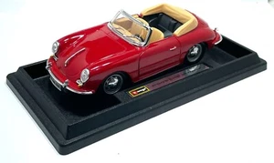 BURAGO PORSCHE 356 CABRIOLET RED MODEL CAR 1:24 SCALE - Picture 1 of 5