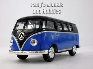 1962 VW T1 (Type 2) Bus 1/32 Scale Diecast & Plastic Model - Black - Blue - Picture 1 of 4