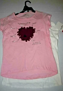 Freestyle revolution girl's short sleeve 2 set tee shirt pink/ivory size 12 - Picture 1 of 3