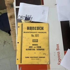 Hancock, Clark 292 & 292B Scraper Maintenance Manual - Picture 1 of 9