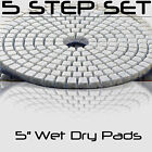 Diamond Polishing Pads 5 Inch 5 piece Set Wet Dry For Granite Concrete Marble