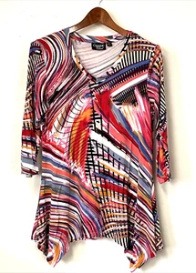 Onque Casual Tunic Top with Asymmetrical Hemline Size S - Picture 1 of 5