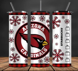 Arizona Cardinals Christmas Stainless Steel NFL Football Tumbler - 20 Oz - Picture 1 of 4