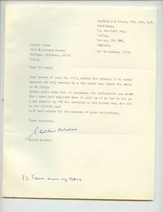 Captain Walter Alexander  Adair, DSO,OBE, RN, TLS signed 1972 ( DSO for Korea ) - Picture 1 of 1