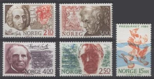 Norway Z41 MNH 5v 1986 Famous People - Poet Lyricist Missionary - Below face - Picture 1 of 1