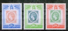 St. Lucia 1960 174-76 Centenario del francobollo MNH