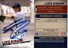 Luke Eubank Signed 2014 Choice Mahoning Valley Scrappers #11 Card Auto AU
