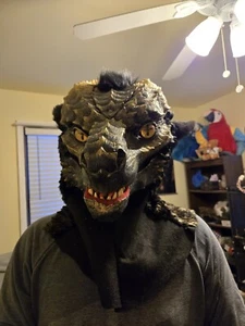brown and gold Furry Dragon Suit Head resin and unique mold - Picture 1 of 19