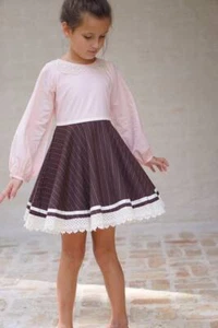 Girls WDW Well Dressed Wolf Pink Lace Brown Skirted dress Size 8 years NWT - Picture 1 of 9