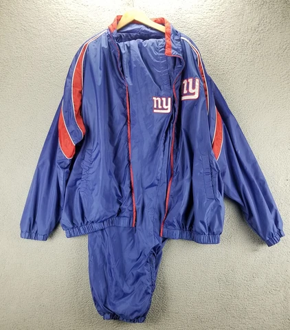 NEW YORK GIANTS Track Suit Jacket Pants Adult 4XL Embroidered Lined Ankle Zip Cover