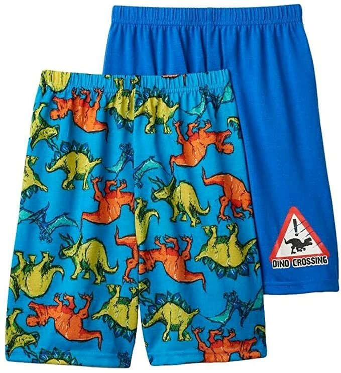 $32 NUEVO CON ETIQUETAS ☀JUEGO DE 2 PARES☀ Talla 8 DINOSAURIO Pijama Pantalones Cortos de Salón NUEVO Komar Niños Niños Foto 1 de 1