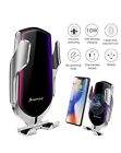 SMART SENSOR WIRELESS CAR CHARGER SIMPLE FAST AUTOMATIC Qi PHONE HOLDER SILVER