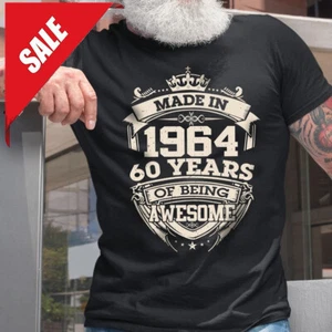 Vintage Made In 1964 Limited Edition 60 Years Of Being Awesome Birthday Men Shir - Picture 1 of 7