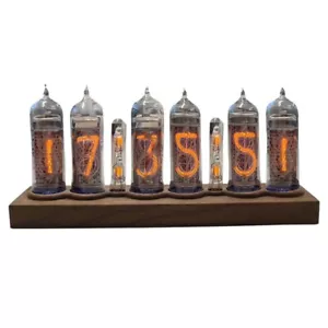 DIY Kit 6 bit Nixie Tube Clock IN-14 PCBA Digital IN14 walnut wood.No Tubes - Picture 1 of 7