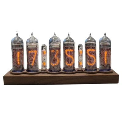 DIY Kit 6 bit Nixie Tube Clock IN-14 PCBA Digital IN14 walnut wood.No Tubes - Image 1 of 4