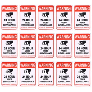 100 Pcs Monitor Warning Stickers No Trespasser Security Sign Camera - Afbeelding 1 van 12