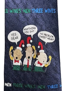 Holiday Christmas Silk Tie Three "Wives" Wise Men Navy Blue - American Greetings - Picture 1 of 7