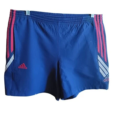 XL Vintage 90's Adidas Soccer Shorts Stripes Elastic Drawstring Blue/Red - Image 1 of 4