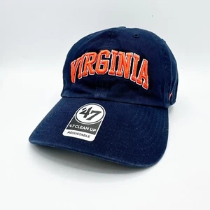 Men's '47 Navy Blue / Orange Virginia Cavaliers Clean Up Adjustable Hat Script - Picture 1 of 8