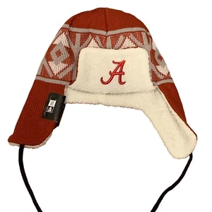 Alabama Crimson Tide New Era NCAA Scarlet & White Winter Trapper Knit Hat OSFM - Picture 1 of 7
