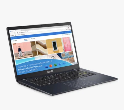 ASUS E410 14" Laptop Intel Celeron 4gb RAM 64gb Navy - Great Condition - Image 1 of 2