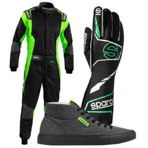 SPARCO FUTURA Set Racing Rally FIA 8856-2018 XS-XXL BLACK/GREEN ECO FRIENDLY - Picture 1 of 1