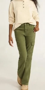 Time and Tru Women's High Rise Cargo Flare Jean - Picture 1 of 2