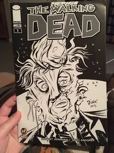 WALKING DEAD #1 Raleigh 2015 Wizard World Exclusive Variant Cover Sketch B&W - Picture 1 of 3