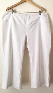 Swish White Capri Pants Women's Size 22 Pull On Stretch Elastic Waist Comfort - Picture 1 of 5