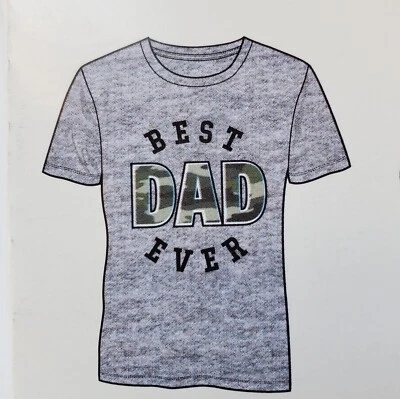 Camiseta Para Hombre Talla Extra Grande Mejor Papá Ever Gris Camuflaje Letras Camiseta XL Regalo Foto 1 de 4
