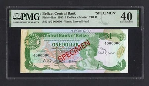 Belize One Dollar 1983 P46as "Specimen" Extremely Fine - Picture 1 of 2
