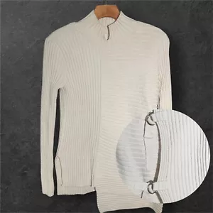 Cabi Pullover XS Baumwolle asymmetrisch D Ring hinten Bindeverschluss minimalistisch Coastal - Bild 1 von 13