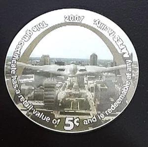 10C5 St. Louis Arch 5 Cents 2007 AAFES Lenticular Pogs  About Uncir. condition - Picture 1 of 2