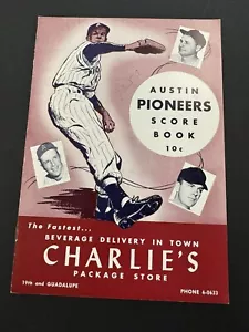 1953 Austin Pioneers Texarkana Bears Big State Baseball League Program Scorecard - Picture 1 of 8