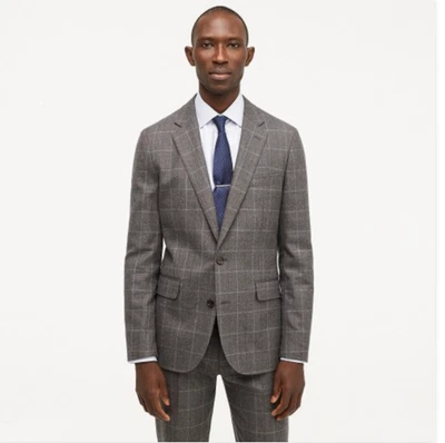 J. Crew Ludlow Italian Wool Windowpane Blazer Suit Coat  $428 - 44R - NEW w/Tags - Image 1 of 4