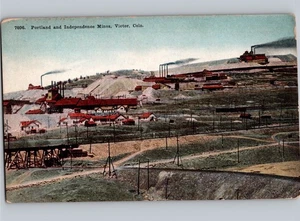 c1910 Portland & Independence Mines Victor Colorado CO Teller County Postcard - Picture 1 of 2