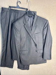 Tuta JOS A BANK 48R slim grigio scuro gessato 2 pezzi 42x29 lana 2 bottoni plissettata - Foto 1 di 17