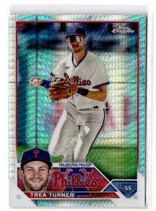 2023 Topps Chrome Trea Turner #103 Prism Refractors Philadelphia Phillies - Picture 1 of 2