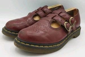Dr Martens 20159 Mary Jane T Doble T Barra Cuero Rojo Cereza Reino Unido Talla 7 - Imagen 1 de 20