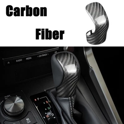 Cubierta de ajuste de perilla de cambio de marchas de auto de fibra de carbono negra para Lexus ES GS RC 2014-2020 Foto 1 de 4