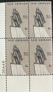 Lied Erikson Plate Block. Perfect Gift For Your World Travelers And Explorers - Picture 1 of 1