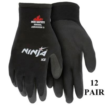 12- GUANTES DE TRABAJO Ninja Ice Aislados Clima Frío Cálido Invierno Seguridad Recubiertos de Palma  Foto 1 de 4