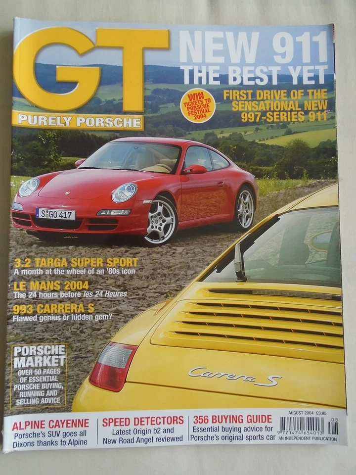 GT Porsche Aug 2004 997, 3.2 Targa Super Sport, 993 Carrera S - Image 1 of 1