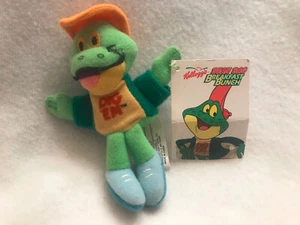 Vintage 1997 Kelloggs Dig 'Em 5 Zoll Frosch Frühstück Sitzsack Bündel Plüschtier - Bild 1 von 6