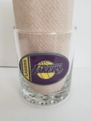 Los Angeles Lakers 14 унций унций прозрачный питьевой стакан [новый] NBA 3D металлический логотип - Изображение 1 из 4