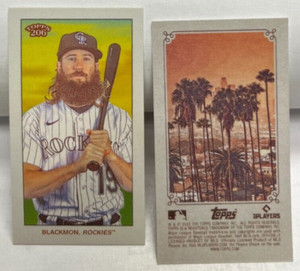 Charlie Blackmon 2022 Topps 206 Wave 2 All-Star CA/Early Hollywood Back SP /100