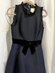 Plenty Frock By Tracy Reese Womens Sleeveless Velvet Dress Bow Size 6 Black NWT - Picture 1 of 4