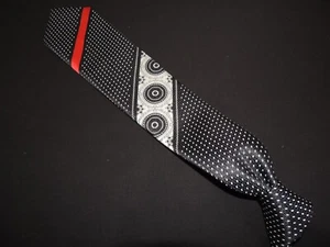SUPER VINTAGE SULKA MEN'S 100% SILK BLACK POLKA DOTS NECKTIE TIE. 56X4 - Picture 1 of 12