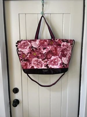 Victoria's Secret Rose Print Floral Tote Bag Handbag Multicolor Duffle Overnight - Image 1 of 4